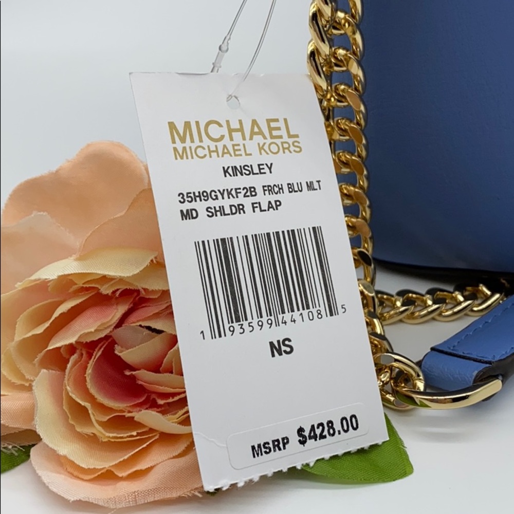 MICHAEL KORS KINSLEY MD SHOULDER FLAP FRCH BLUE MT - Picture 14 of 16